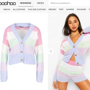 Boohoo Pastel Spring Stripe Cardigan